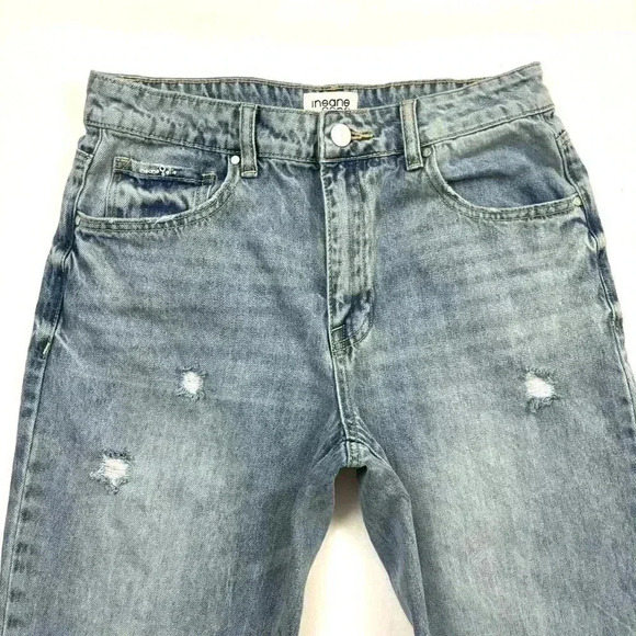 Insane Gene High Waist “Mom” Distress Cutout Hem Tapered Ankle Jeans Size 5/26 - Picture 3 of 15